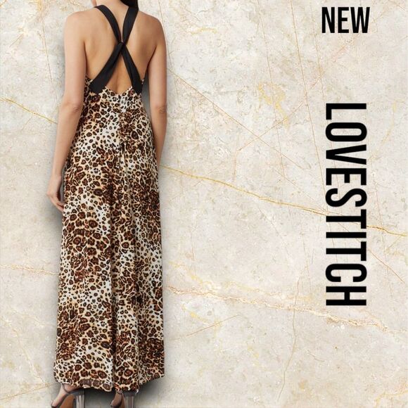 New NWT Lovestitch Leopard Print Sleeveless Maxi Dress - Small - Picture 2 of 4